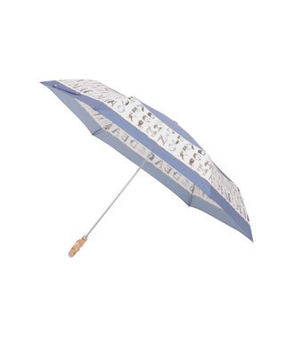MOONBAT ポール & ジョー (PAUL & JOE ACCESSOIRES) ABC Garden アニマル 折りたたみ傘 竹手元 巾着型傘袋 ネイビーブルー