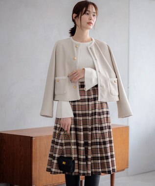 組曲 【WEB限定】ELENAフレアスリーブ リブニット アイボリー系