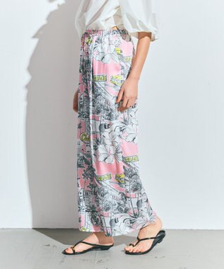 GRACE CONTINENTAL リゾートプリントイージーパンツ ピンク