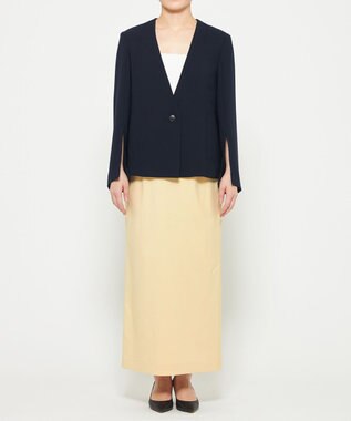 uncrave ウォッシャブル ダブルクロス スリットスリーブジャケット ネイビー