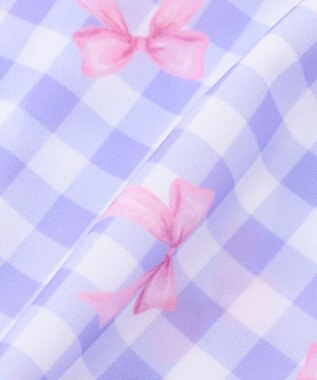 ANY KIDS 【UVカット】2WAYショルダーセパレート水着 ラベンダー×ラベンダーチェック