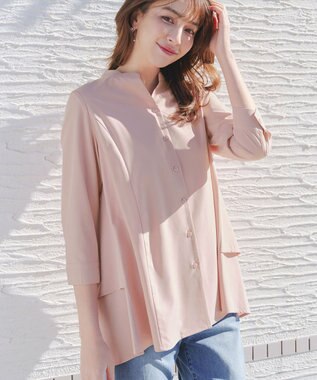 Tiaclasse バックタックフレアチュニック ピンク