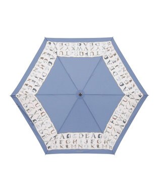 MOONBAT ポール & ジョー (PAUL & JOE ACCESSOIRES) ABC Garden アニマル 折りたたみ傘 竹手元 巾着型傘袋 ネイビーブルー