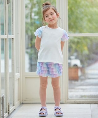 ANY KIDS 接触冷感 レインボーチュール Tシャツ ホワイト