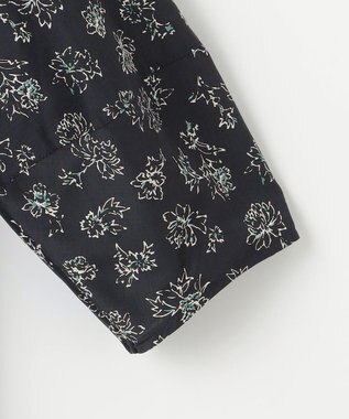 J.PRESS LADIES S 【洗える】ラインフラワープリント ブラウス ネイビー系