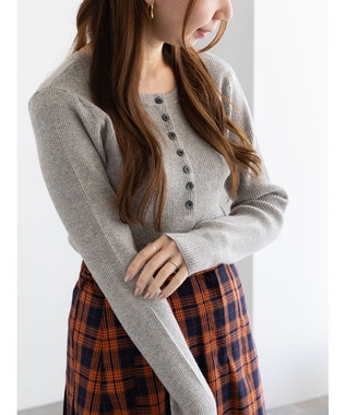 Te chichi ヘンリーネックマーブルニット