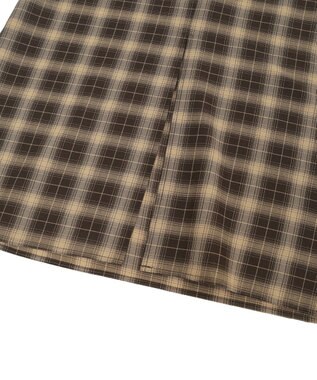 earth music&ecology 2wayフリルチェックキャミワンピース Brown