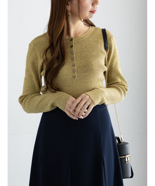 Te chichi ヘンリーネックマーブルニット