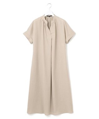 23区 L 【洗える】トリアセスラブストレッチ ワンピース ベージュ系