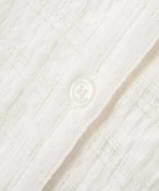 Green Parks シアーチェックシャツワンピース Off White