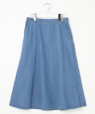 J.PRESS LADIES 【洗える】5ozバージラコンパクト スカート ダルブルー系