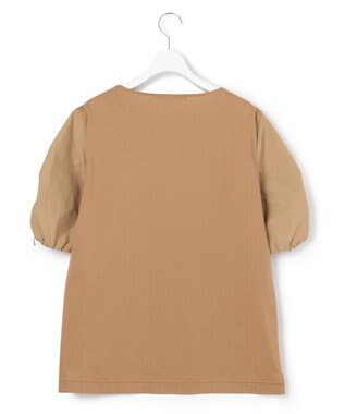 23区 L 【洗える】タックディテールプルオーバー ギャザー カットソー キャメル系