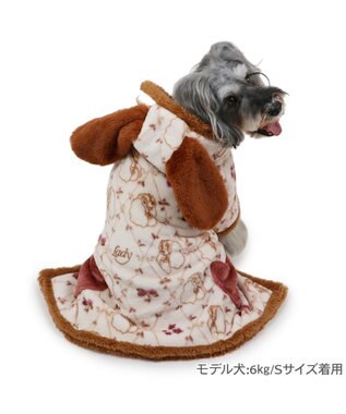 PET PARADISE ディズニー わんわん物語 レディ 着る毛布 小型犬 ホワイト×ブラウン