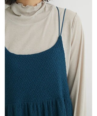 Green Parks 表面カット細ひもキャミワンピース Navy