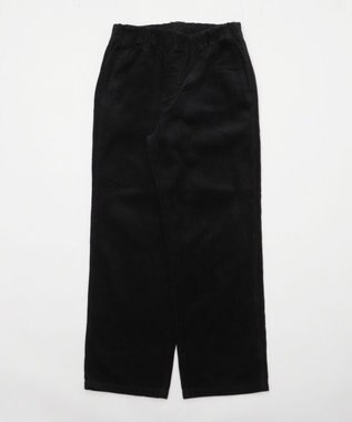 WEGO 【ユニセックス着用ITEM/ウエストゴム/SMLサイズ展開】コーデュロイイージーストレートパンツ ブラック