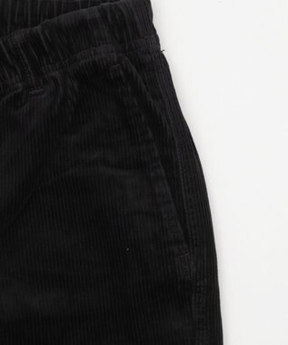 WEGO 【ユニセックス着用ITEM/ウエストゴム/SMLサイズ展開】コーデュロイイージーストレートパンツ ブラック