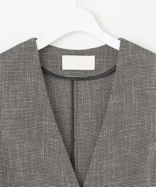 自由区 【洗える】ライトカラミミドル丈 ジレ モノトーン