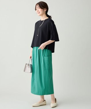 ANY 【Sサイズあり】オーガニックコットンスムース5分袖Tシャツ ブラック