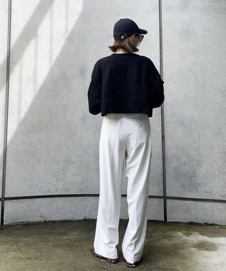 Green Parks ショート丈Ｖネックポンチプルオーバー Black