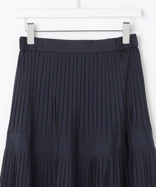 ANY SIS L プリーツ切替 スカート ネイビー