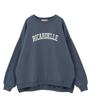 Green Parks 裏起毛ルーズサイズロゴプルオーバー Navy