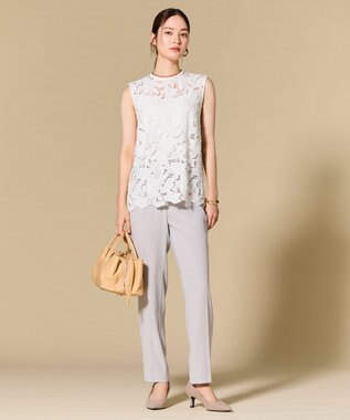 BEIGE， CITRINE / エンブロイダリーレースノースリーブブブラウス Off