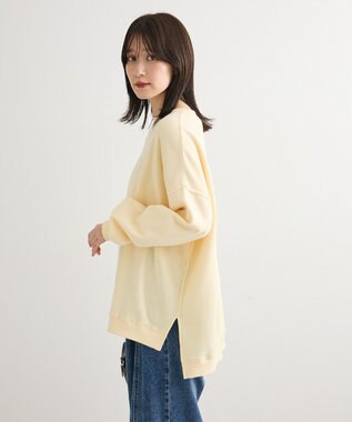 Green Parks 裏起毛ルーズサイズロゴプルオーバー Yellow