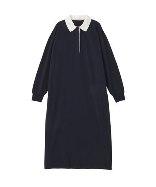 Green Parks ラガーシャツワンピース Navy