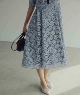 TOCCA 【宮本茉由さん着用】GARDEN OF LACE DRESS ドレス スカイブルー系
