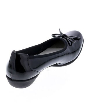 AcureZ カラーバリエーション豊かな人気NO.1リボンバレエ「母趾にやさしい美パンプス」 ブラックエナメル