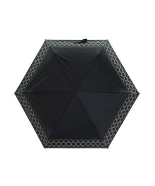 MOONBAT 晴雨兼用日傘 折りたたみ傘 まるボーダー／遮光 遮熱 UV ブラック