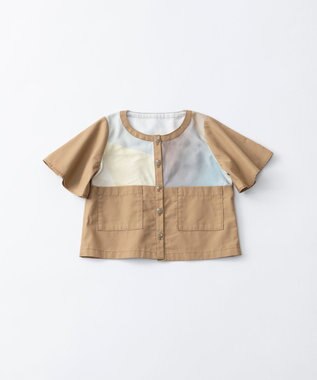 TRICOTE オーロラ柄ポケット付キッズシャツ