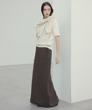 BEIGE， 【洗える】FENNEL / コットンスパンコール半袖ニット Meringue