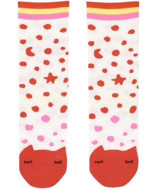 tsumori chisato SLEEP ソックス　星柄・ドット柄　ネコ顔　/ワコール　UEY516