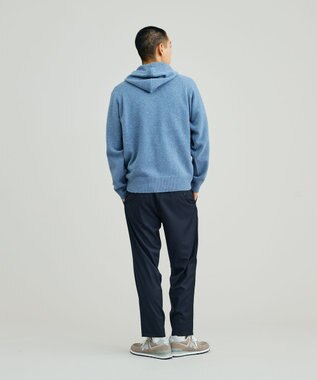 J.PRESS YORK STREET 【UNISEX】ウールカシミヤ フーディニット ダルブルー系