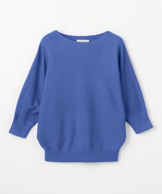 ANY L 【洗濯機可/アンチピリング/UVケア】アクリルガーターニット ブルー