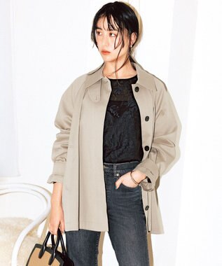 UNFILO L 【前後着用可能の2WAY仕様】ボタニカル エンブロイダリー ブラウス ブラック