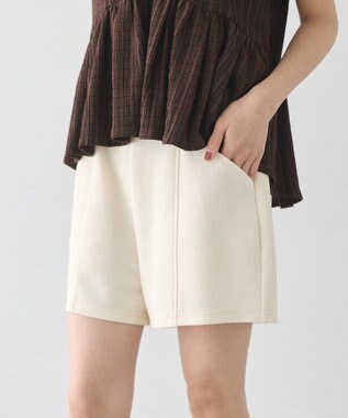 earth music&ecology カットツイルショートパンツ Ivory