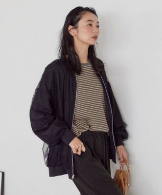 AMERICAN HOLIC リバーシブルシフォン×チュールブルゾン Black