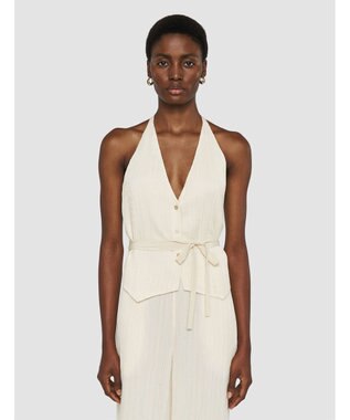 プリーツジャガード　タイウエストコート