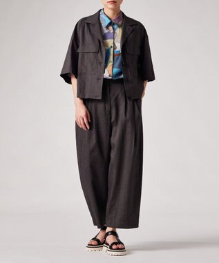 Paul Smith レーヨンリネン パッチポケット ブルゾン ダークブラウン