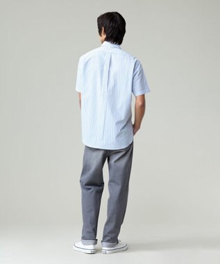 J.PRESS MEN 風が通るシアサッカーの清涼感【吸水速乾 / 高通気性】【クールマックス】サッカーストライプ シャツ / B.D. サックスブルー系1