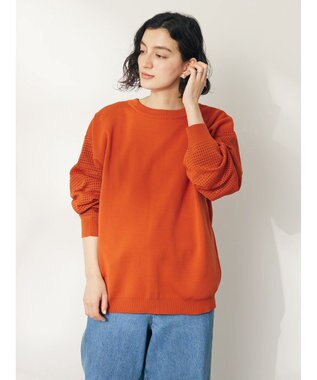 CRAFT STANDARD BOUTIQUE 超軽量メッシュ切替2wayカーディガン Orange