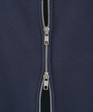 earth music&ecology ダブルジップロゴニットプルオーバー Navy