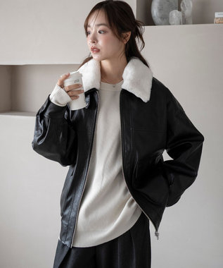 2WAYファー襟PUジャケット