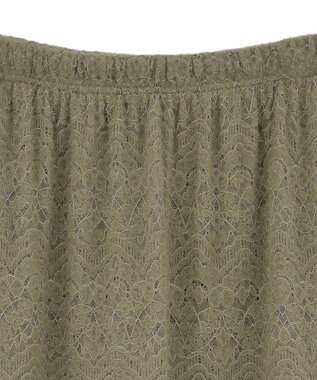 Green Parks 起毛レースティアードスカート Gray Beige