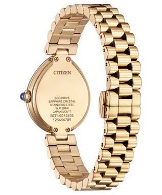 CITIZEN 【電池交換不要】ドロップ形状のジュエリーライクウオッチ EM1203-57X ウォームゴールド ウォームゴールド