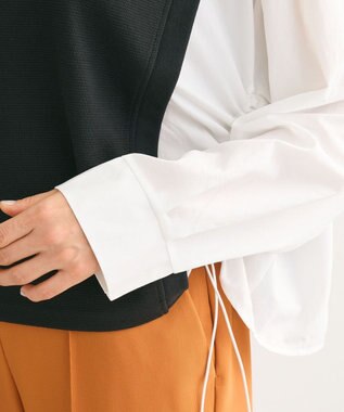 Green Parks リップルドッキングシャーリングプルオーバー Off White