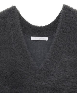 Green Parks シャギーＶネックニットベスト Gray