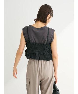 Green Parks シャーリングキャミビスチェ Black